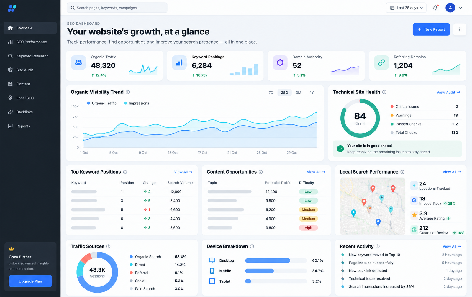 Search Growth Program — SEO project visual